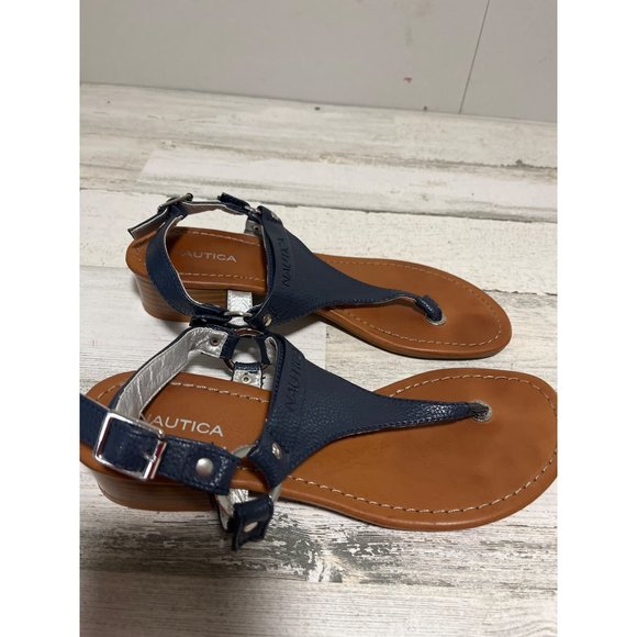 Nautica woman’s blue toe sandals with ankle strap size 7.5 - Picture 2 of 6